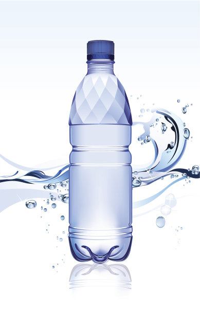 简单的水瓶与水溅的背景图片下载