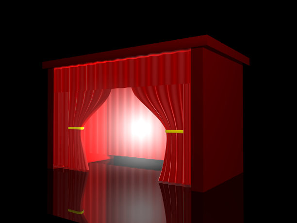 红色的窗帘图片下载