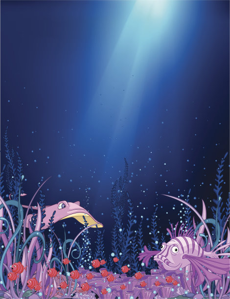 海洋水下卡通素材图片