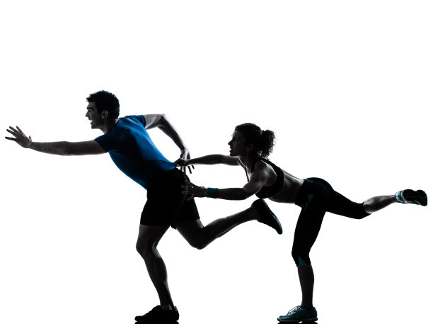 男人，女人，跑步，慢跑，短跑图片下载