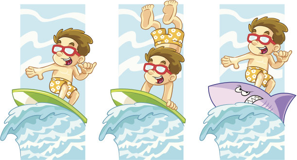 冲浪的孩子图片下载