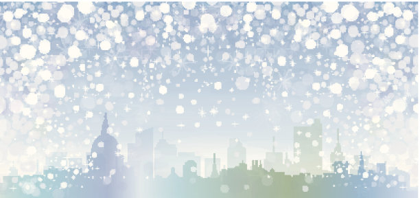 冬季城市景观向量。图片下载