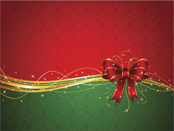 红色和蓝色的圣诞背景与红色现在和黄金线素材图片