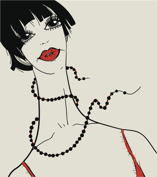 矢量插图的深色与红色的嘴唇图片下载