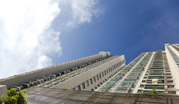 蓝天下高楼大厦图片下载