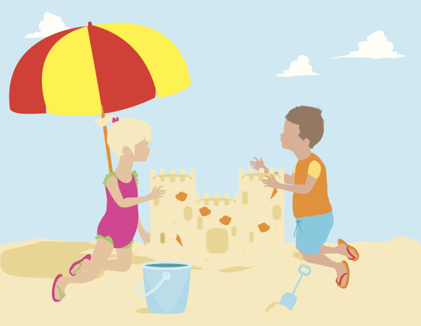 儿童沙堡图片下载