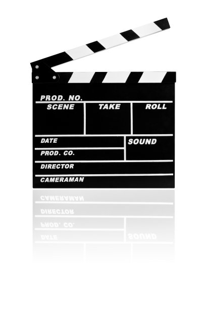 空白胶片石板在白色与剪切路径图片下载