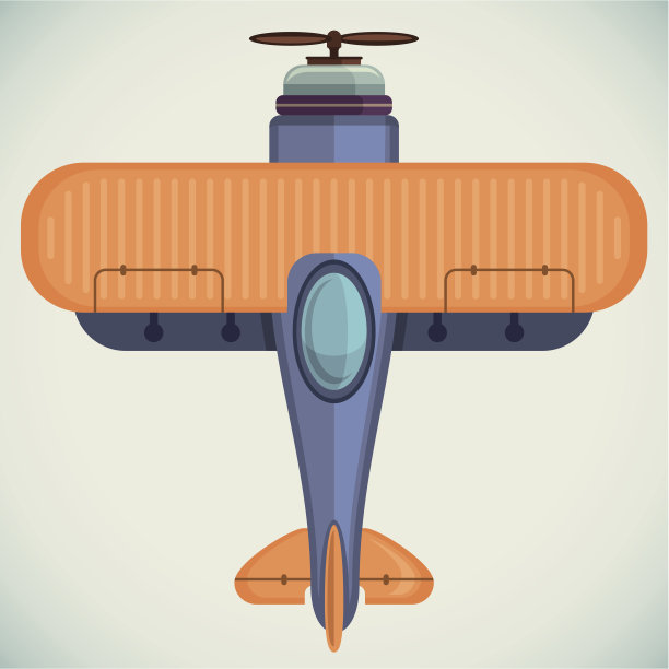 孤立的漫画飞机。图片下载