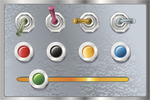 按钮和开关/复古设计元素图片下载