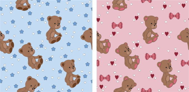 无缝可爱的壁纸和泰迪熊图片下载