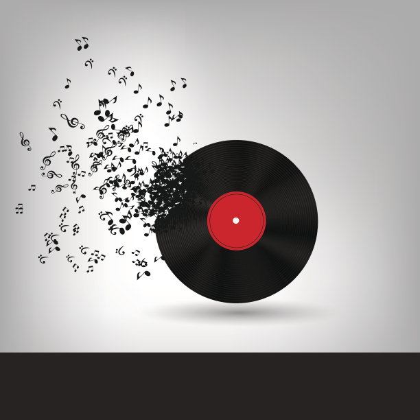 抽象音乐背景矢量插图图片下载