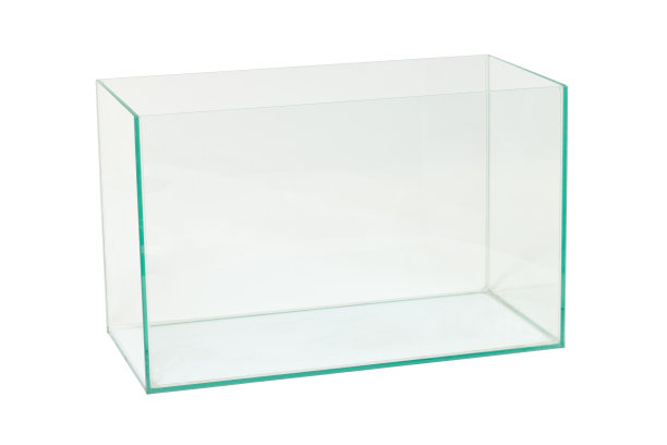 一个空的玻璃水族馆孤立在白色的背景图片下载