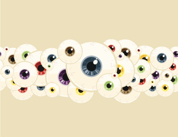 在奶油色背景上选择不同颜色的眼睛图片下载
