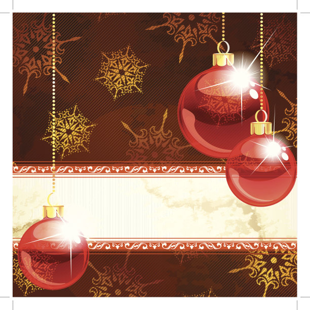 优雅的圣诞旗帜与透明的红色装饰图片下载