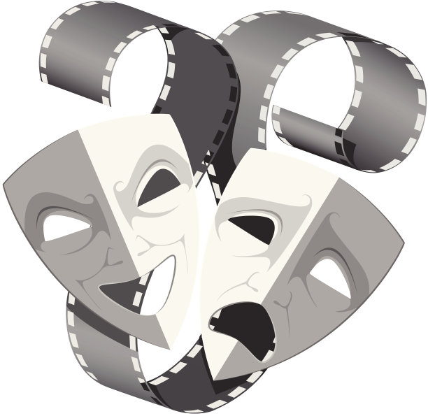 单色戏剧面具图片下载