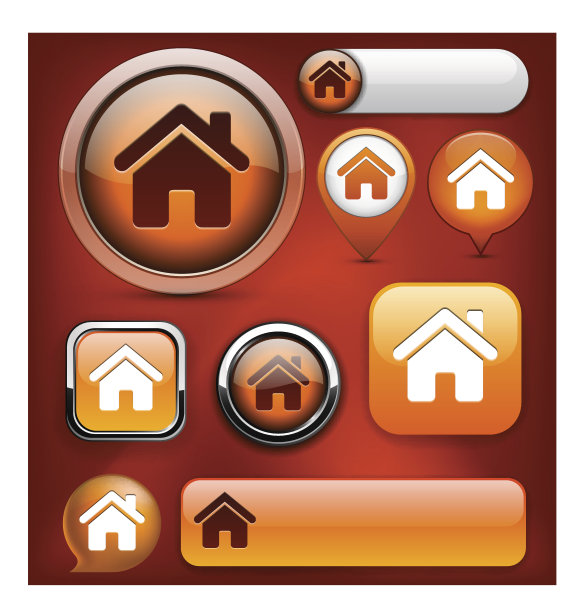 主页高详细的网页按钮收集。图片下载