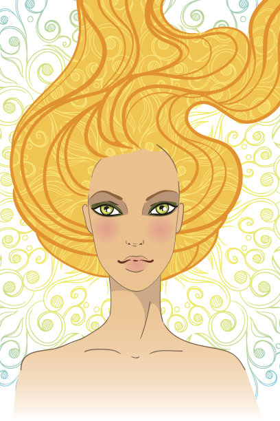 长头发的漂亮女孩的肖像图片下载