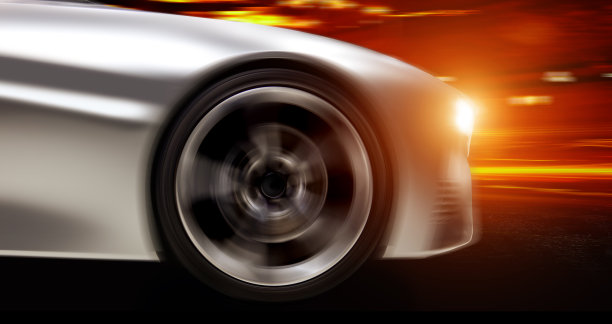 动画汽车移动与红色条纹背景图片下载