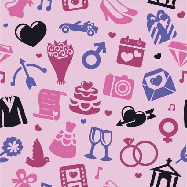 婚礼无缝模式图片下载