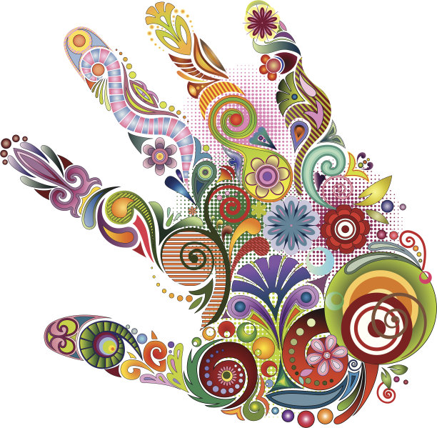 颜色的手掌图片下载