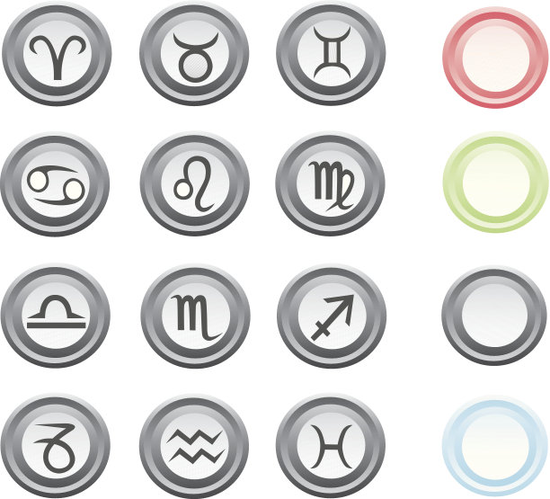 星座在网页按钮，插图素材图片