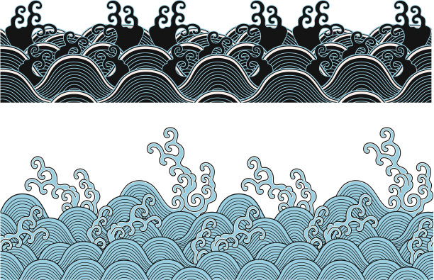 重复海浪图素材图片