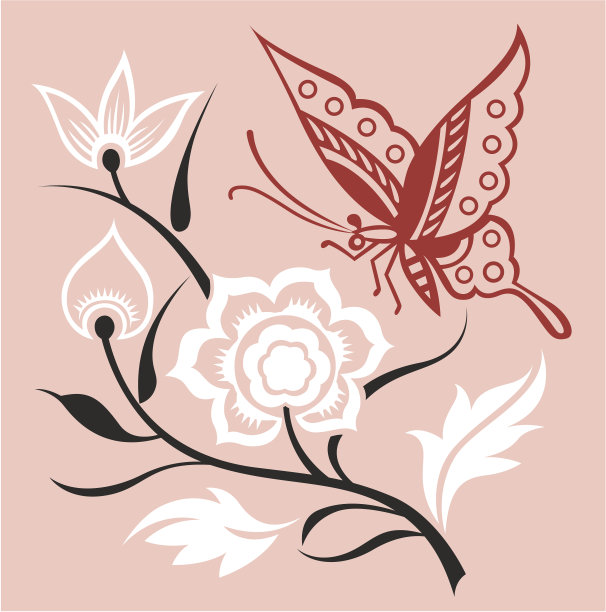 奇特的蝴蝶和时尚的菊花图片下载