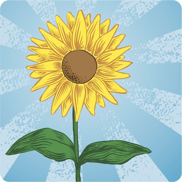 木刻向日葵图片下载
