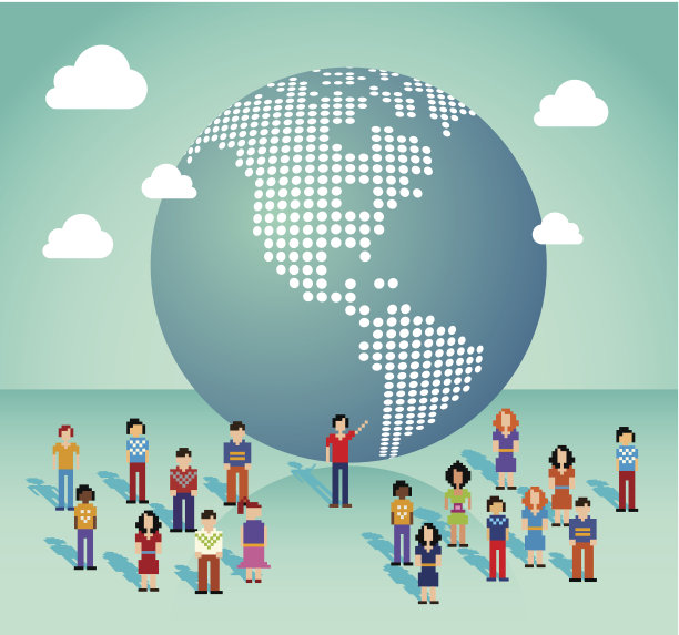 全球社交媒体网络在美洲图片下载