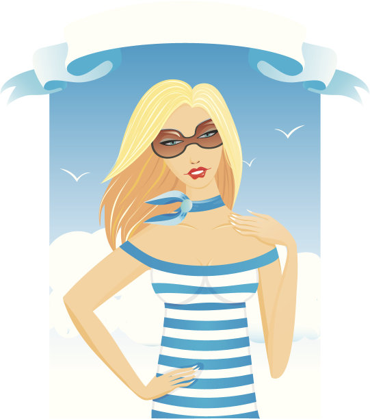 女孩金发带图片下载