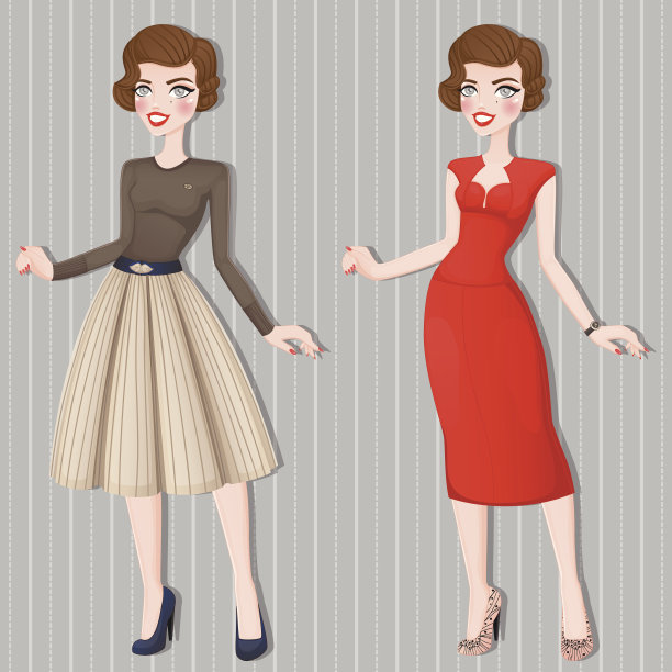 复古的业务的女孩图片下载