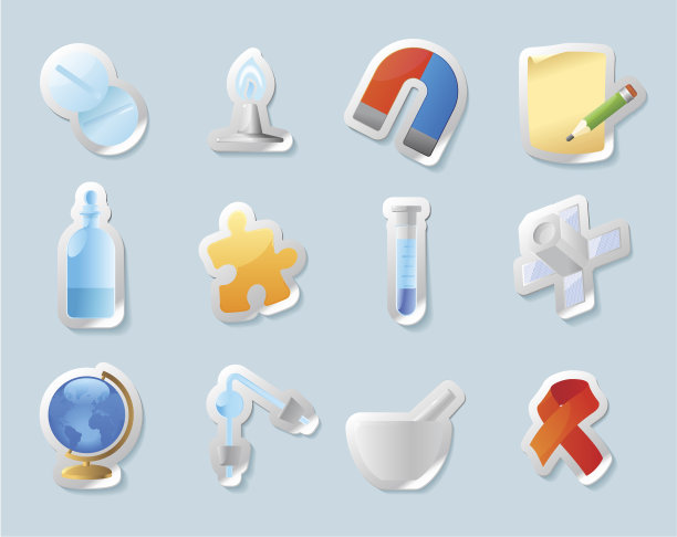 科学和教育的贴纸图标图片下载