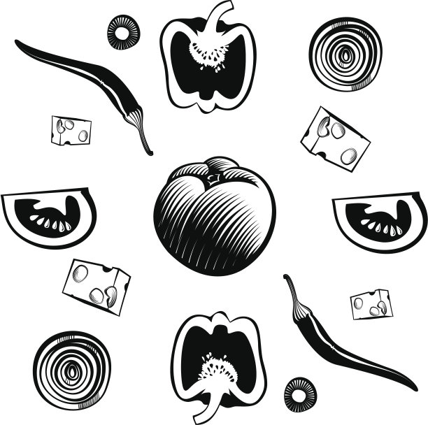 蔬菜披萨配料图片下载