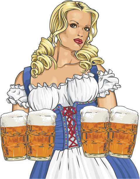 啤酒的女孩图片下载