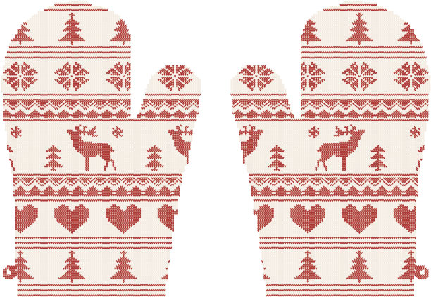 圣诞针织手套图片下载