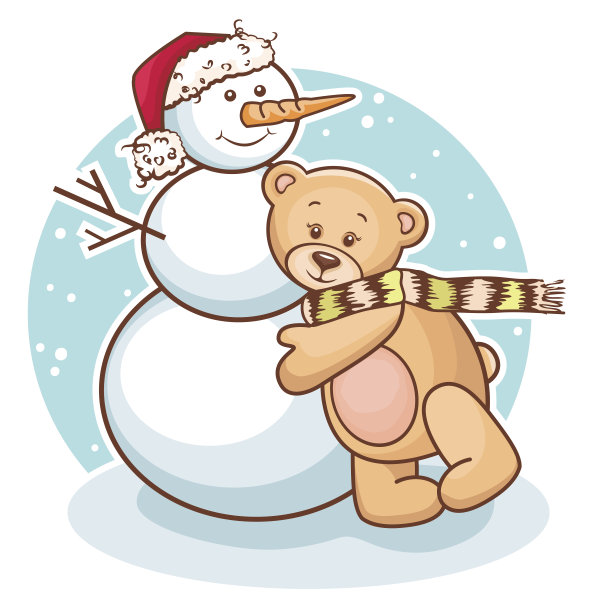 泰迪和雪人图片下载