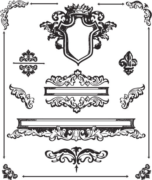 书法设计元素集素材图片