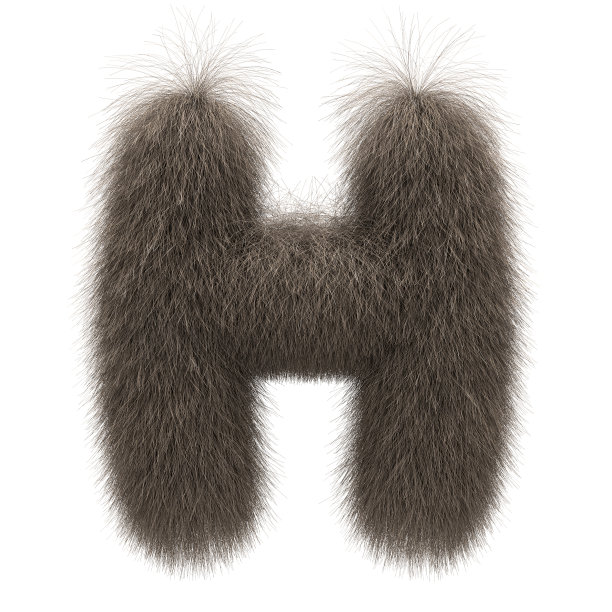 字母H来自皮草字母表图片下载