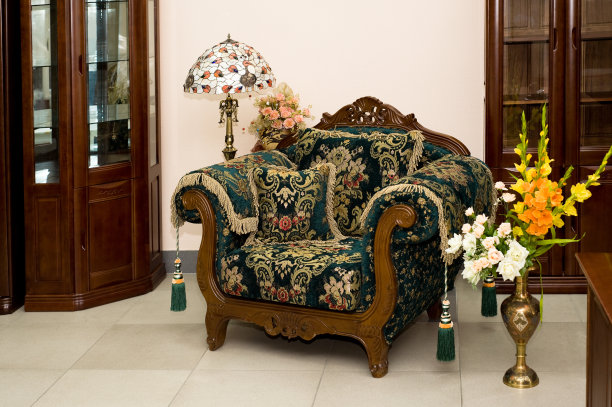 扶手椅在巴洛克风格素材图片