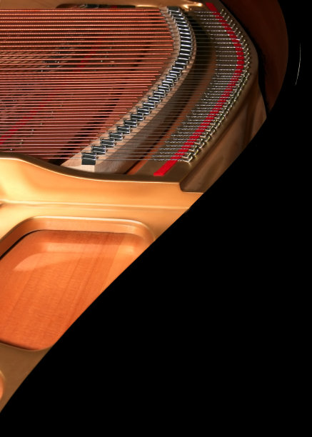大钢琴弦的特写图片下载
