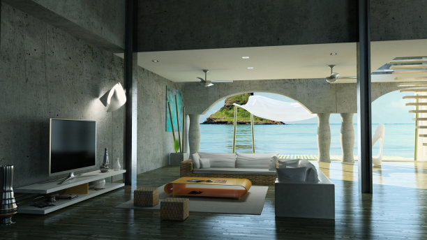 海洋的房子图片下载