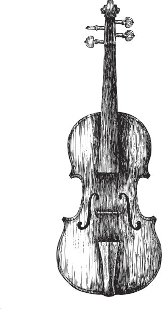 手绘向量大提琴图片下载