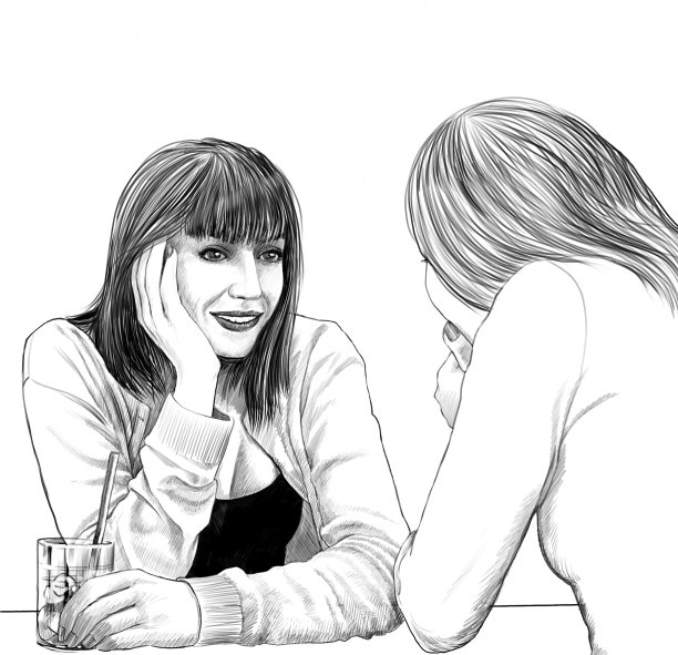 两个女人交谈图片下载