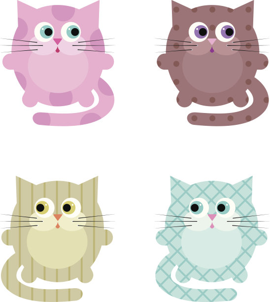 卡通猫素材图片