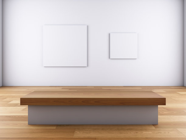 在墙上和长凳上空白模板图片。图片下载