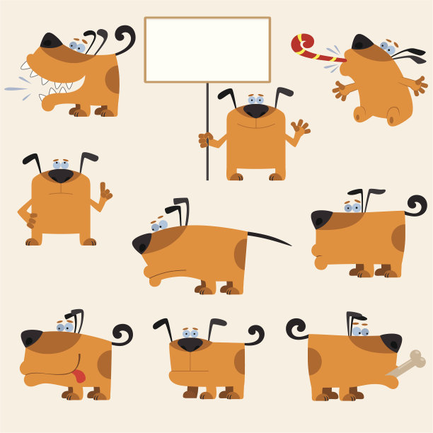 有趣的黄色卡通狗图片下载