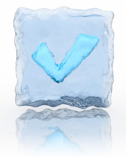 蓝色冰冻检查标记图片下载