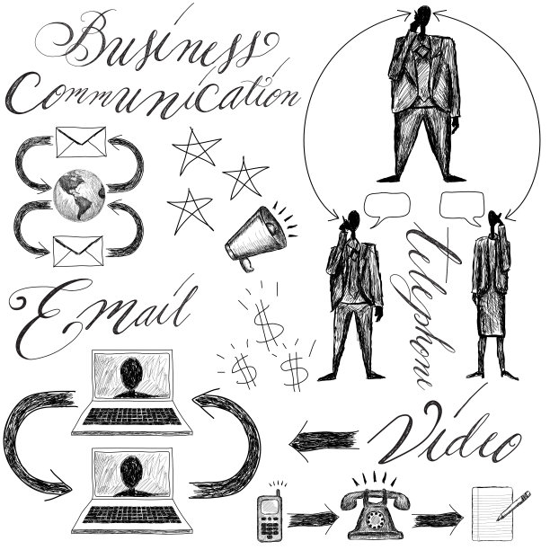 商务沟通的涂鸦图片下载