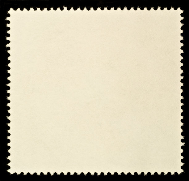 一张边缘参差不齐的空白棕褐色方形邮票图片下载