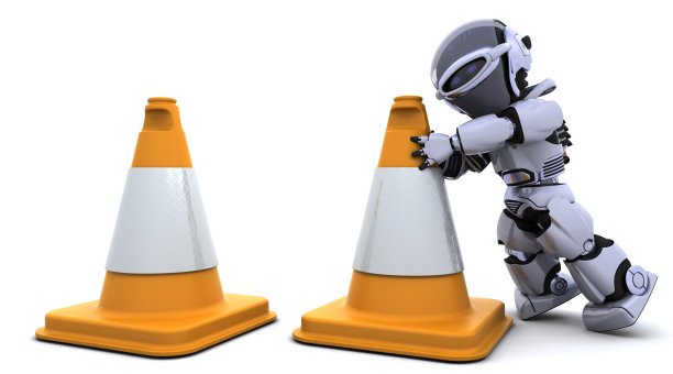 带交通锥的机器人图片下载